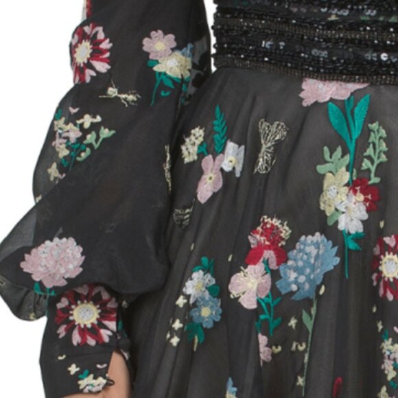 MAC DUGGAL Long Sleeve Floral Embroidered Gown - Picture 6 of 6